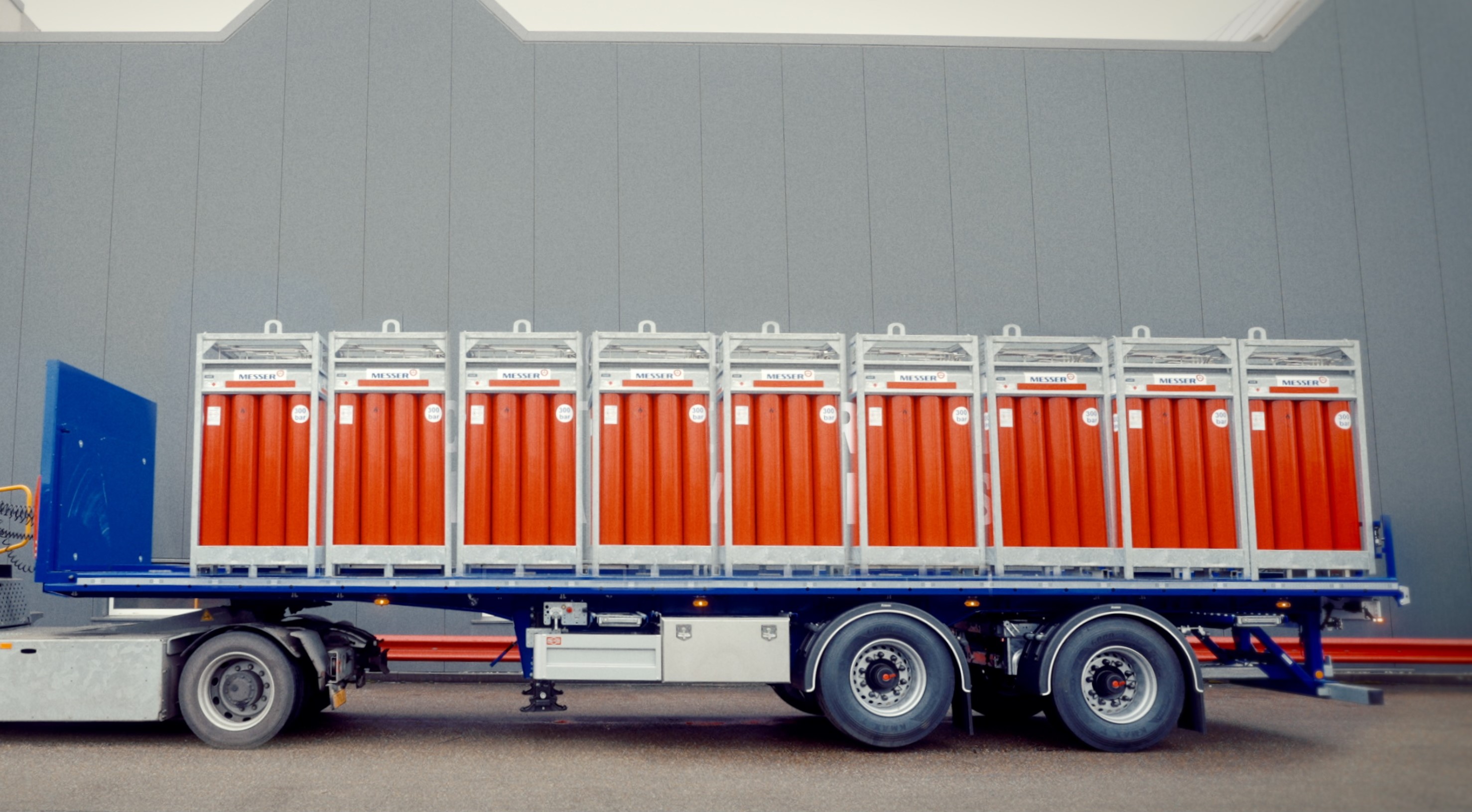 Speciale trailers voor het transporteren van gascilinders